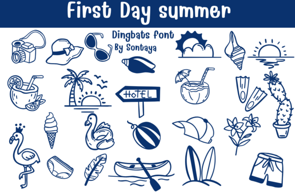 First Day of Summer: A Tropical Dingbats Font for Light-Hearted Editorial Moments