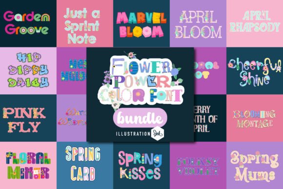 Flower Power Color: A Vibrant, Hand-Crafted Color Font Bundle for Makers