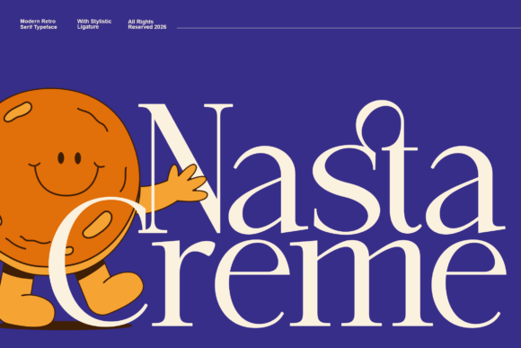 Nasta Creme: A Warm, Retro Serif for Handmade Labels & Printables