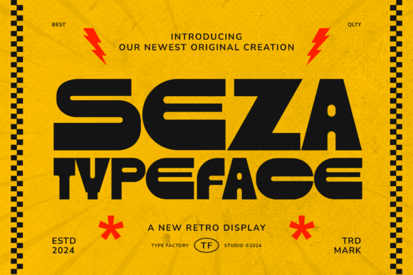 Seza: A Bold Retro Display Typeface for Memorable Branding