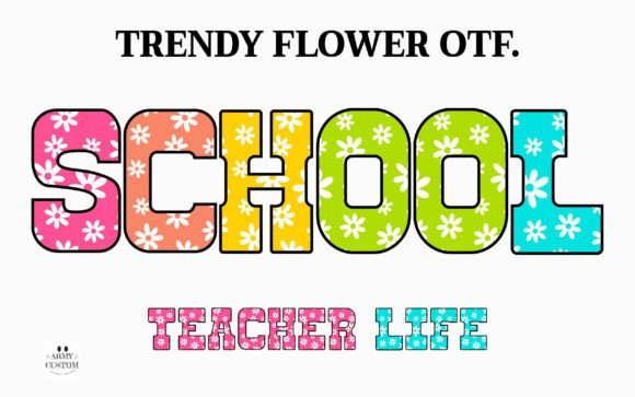 Trendy Flower: A Font That Brings Retro Joy to Your Crafts