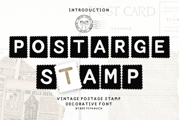 Vintage Postage Stamp Font for Handmade Charm